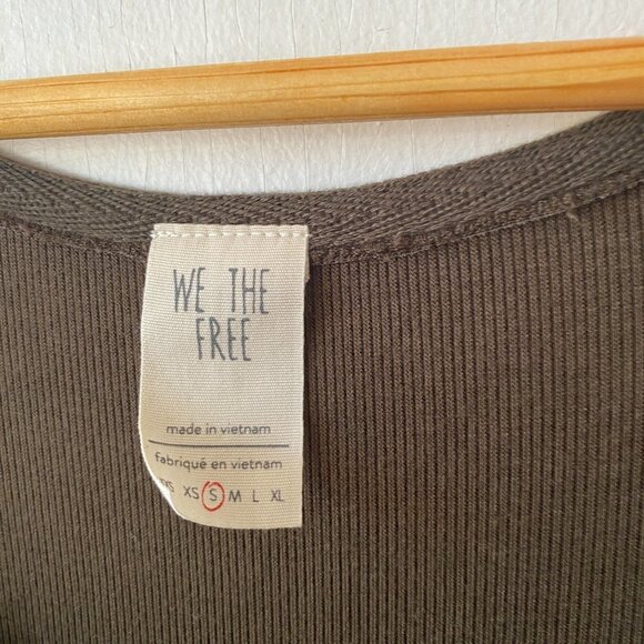 We the Free Long Sleeve Top Womens Small Ribbed Brown Scoop Neck Fairy Goblin - Picture 5 of 8